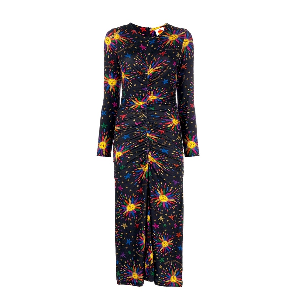 Farm Rio Suns Rainbow Midi-Dress, Large